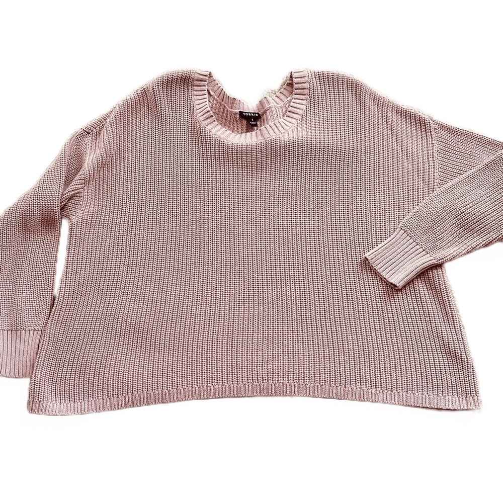 Torrid Crop Sweater Blush Pink